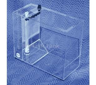 
<p>Inexpensive&nbsp;rearing tank for&nbsp;the rearing of&nbsp;seahorses, pipefish, shrimps and fish larvae. Built from 1/4&quot; thick rugged cast acrylic. Tank is 24&quot; Long X 11&quot; Wide X 20&quot; Tall. One inch wide&nbsp;top frame for structural support.</p>
<p>Simple design uses two angled panels, its two sides, bottom&nbsp;and the waters surface to create a hexagonal&nbsp;circulation pattern used to suspend planktonic and pelagic species.</p>
<p>&nbsp;</p>
<p>Water circulation is difussed downward across the exit screen by a flexible&nbsp;Lok-Line spray bar. Input bulkhead accepts 1/2&quot; pipe and requires a seperate input source of water.</p>
<p></p>
<p>Water exits via screened panel into the Stand Pipe chamber. Stand pipe is 1&quot; and determines water level in tank. Drain bulkhead is 1&quot; and accepts 1&quot; pipe. Bulkhead requires drain to seperate filter. This tank is a passive system.</p>
<p></p>
<p>Screens are available in 500, 1000 and 2000 micron sizes. Seahorse breeders seem to prefer 500 micron screens, whereas Moon jellyfish work better with 1000 micron screens. Some sizes may require longer leadtime for acquiring,&nbsp;manufacturing or packaging.
</p>
<p>This tank is designed to be a passive and individual part of a component style larger system. Tank can be set up with a simple wet-dry filter for filtration&nbsp;and submersible water pump to create circulation. A gate or simple ball&nbsp;valve ( not included )&nbsp;should
 be used to regulate water flow within the rotation portion of the&nbsp;tank.&nbsp;&nbsp;</p>
