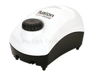 The Fusion Air Pump 700 is able to operate up to 15 air accessories (depending on size and demand). The patented baffle system allows you to control the flow of air with a simple turn of the dial. It provides ample power to supply your accessories, while
 running whisper quiet. Using an air pump also adds dissolved oxygen to your water, improving the overall health of your aquarium.
<table id="x_specTable" cellspacing="0">
<tbody>
Max Tank Size 110 gal. Height 4.25 in. Outlets 2 Max Wattage 6 Power Cord Length 4 ft. UL Listed No Warranty 3 year Length 6.5 in. Width 4 in.
</tbody>
</table>
